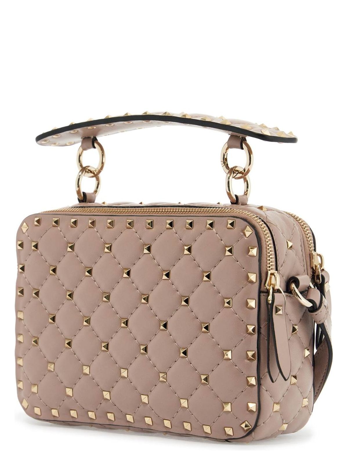 Valentino Garavani QUILTED POUDRé SHOULDER BAG WITH GOLDEN STUDS