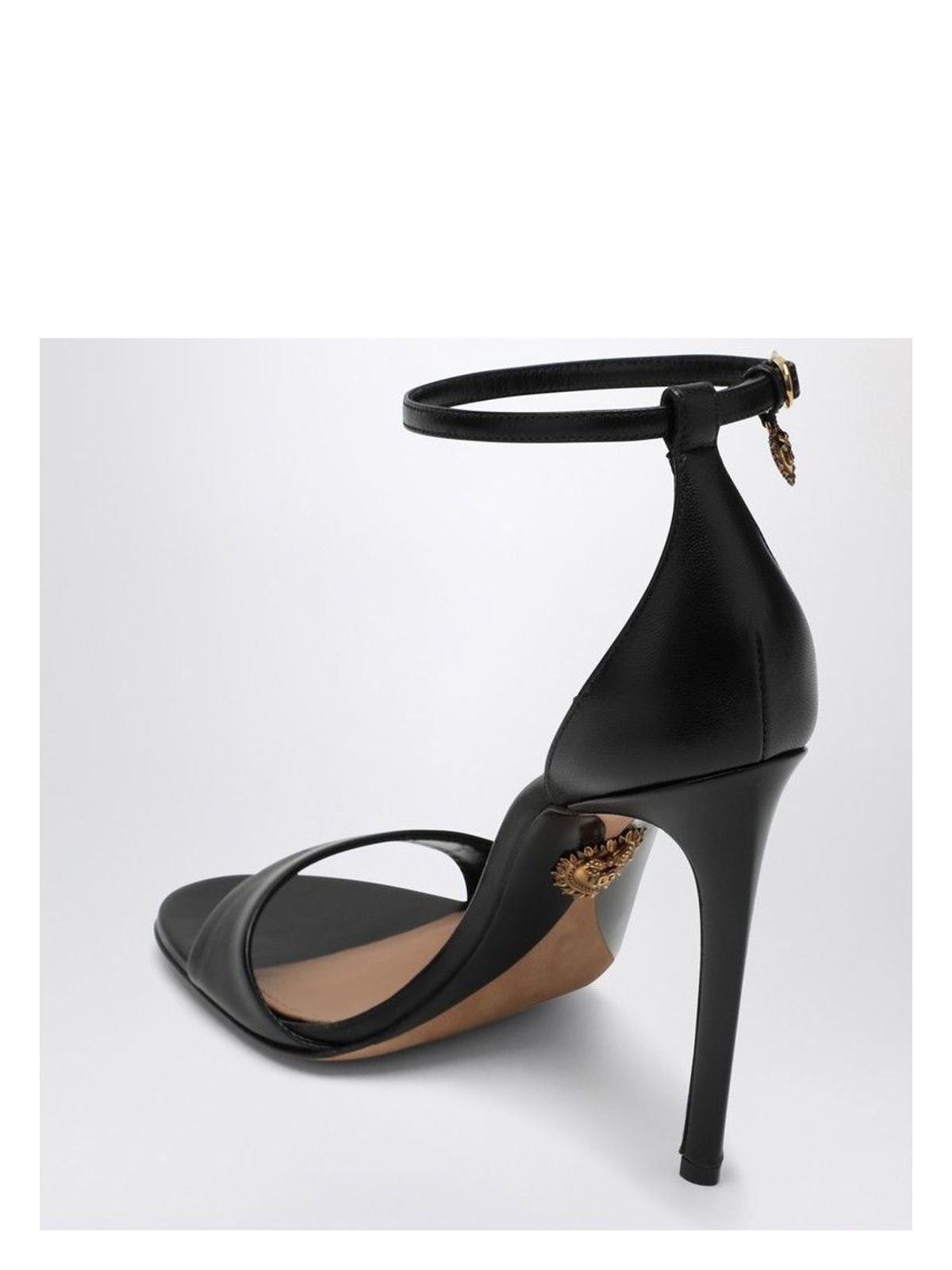 Dolce & Gabbana BLACK PATENT LEATHER DEVOTION SANDALS