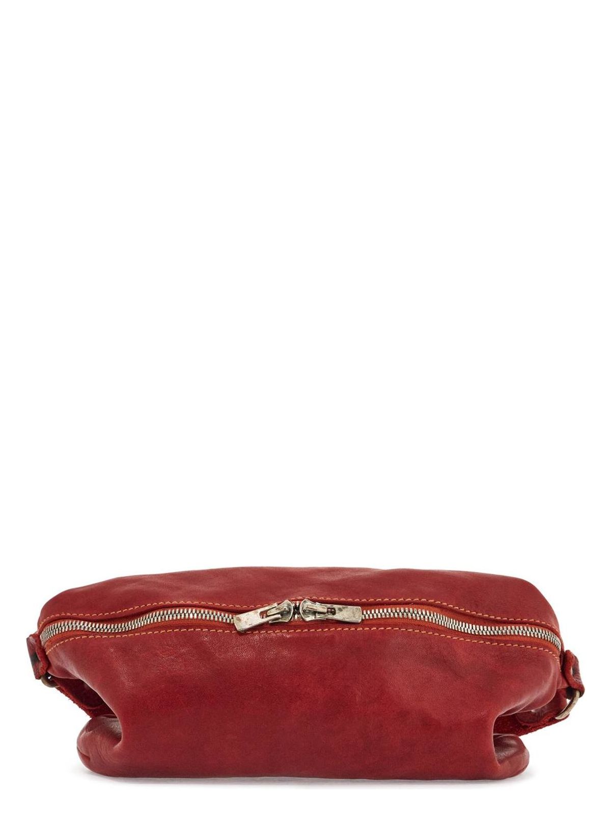 Guidi MEDIUM RED HORSE LEATHER FANNY PACK WITH ADJUSTABLE SHOULDER STRAP