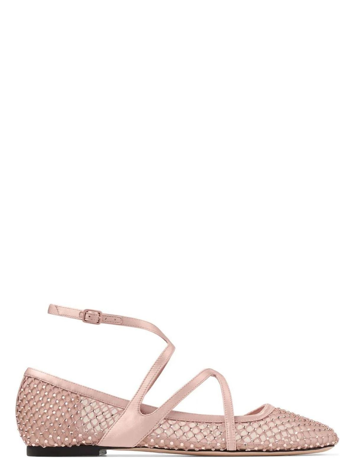 Jimmy Choo ASTORIA CRYSTAL NUDE GRID BALLERINA